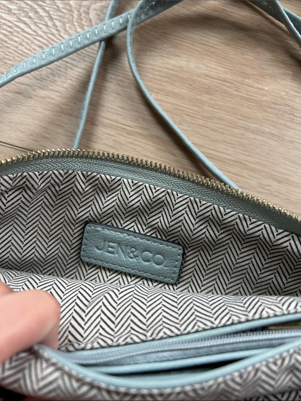 Jen & CoWomen's Crossbody Clutch Bag in Light Blue - Picture 4 of 5